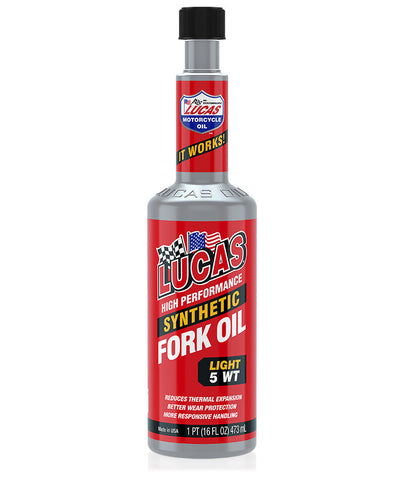 LUCAS SYNTHETIC FORK OIL 5WT 16OZ